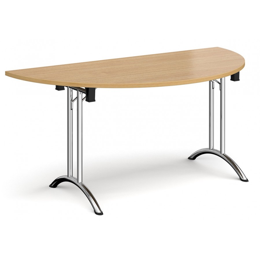 Deco Semi-Circular Curved Folding Leg Meeting Table